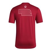 Nebraska Adidas Military Pregame Tee